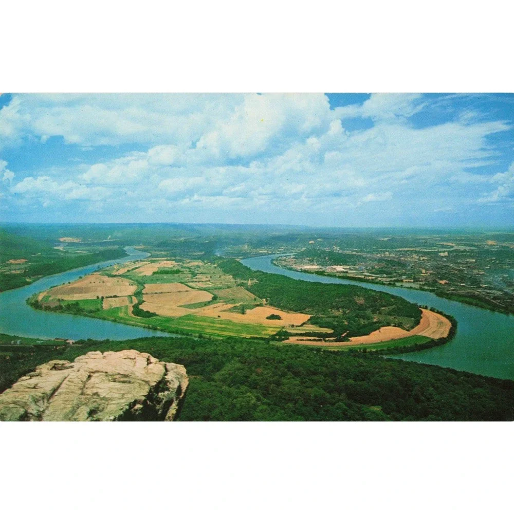 Moccasin Bend Lookout Mountain Chattanooga Tennessee Vintage Chrome Postcard